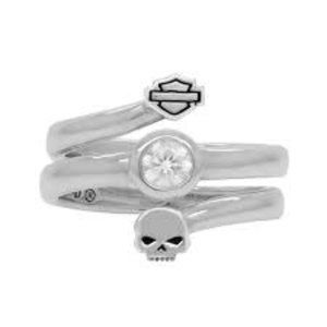 Harley Davidson Twist Split Skull B&S Women's Ring